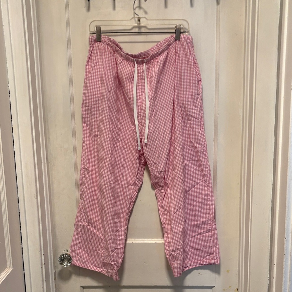The Cat’s Pajamas Pink Gingham Drawstring Lounge Pants X-Large - Picture 2 of 8